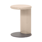 Table d'appoint carrée facettée beige