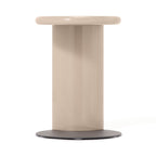 Table d'appoint carrée facettée beige