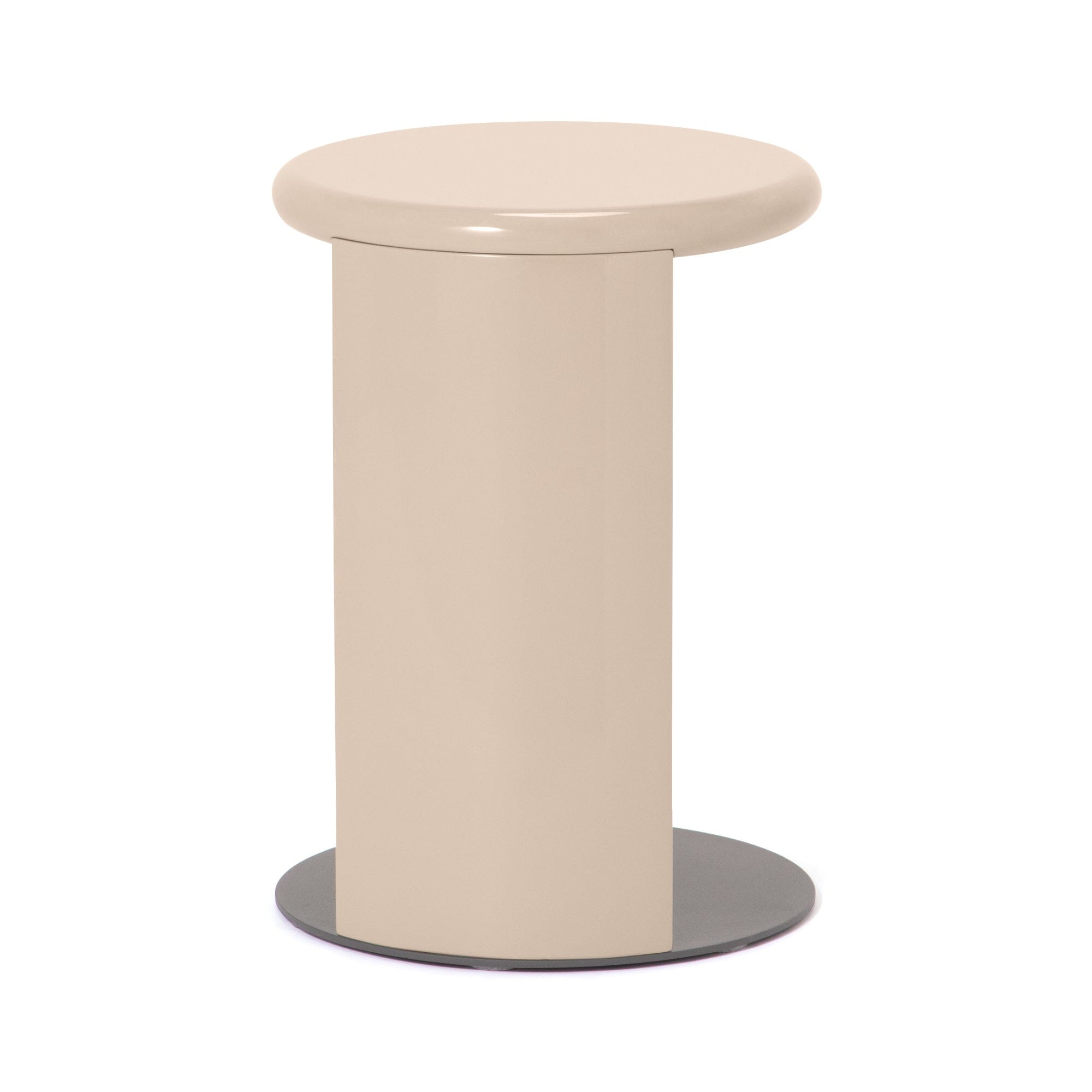 Table d'appoint carrée facettée beige