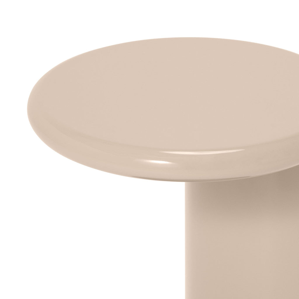 Table d'appoint carrée facettée beige