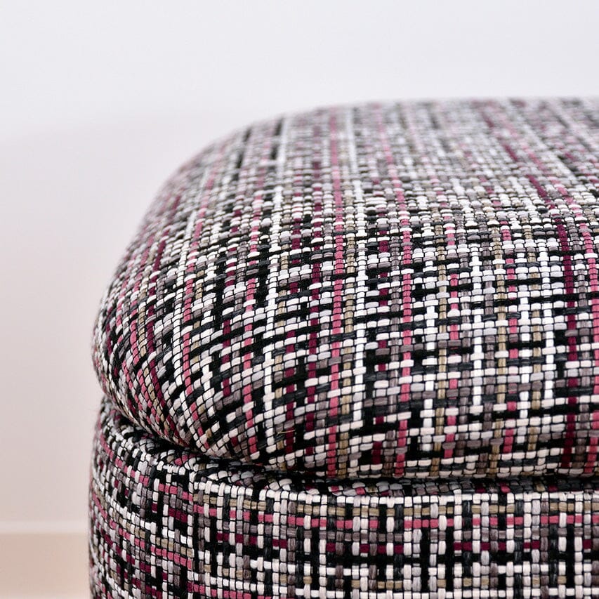 Tabouret coffre rembourré rose