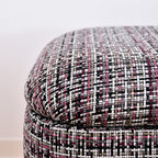 Tabouret coffre rembourré rose