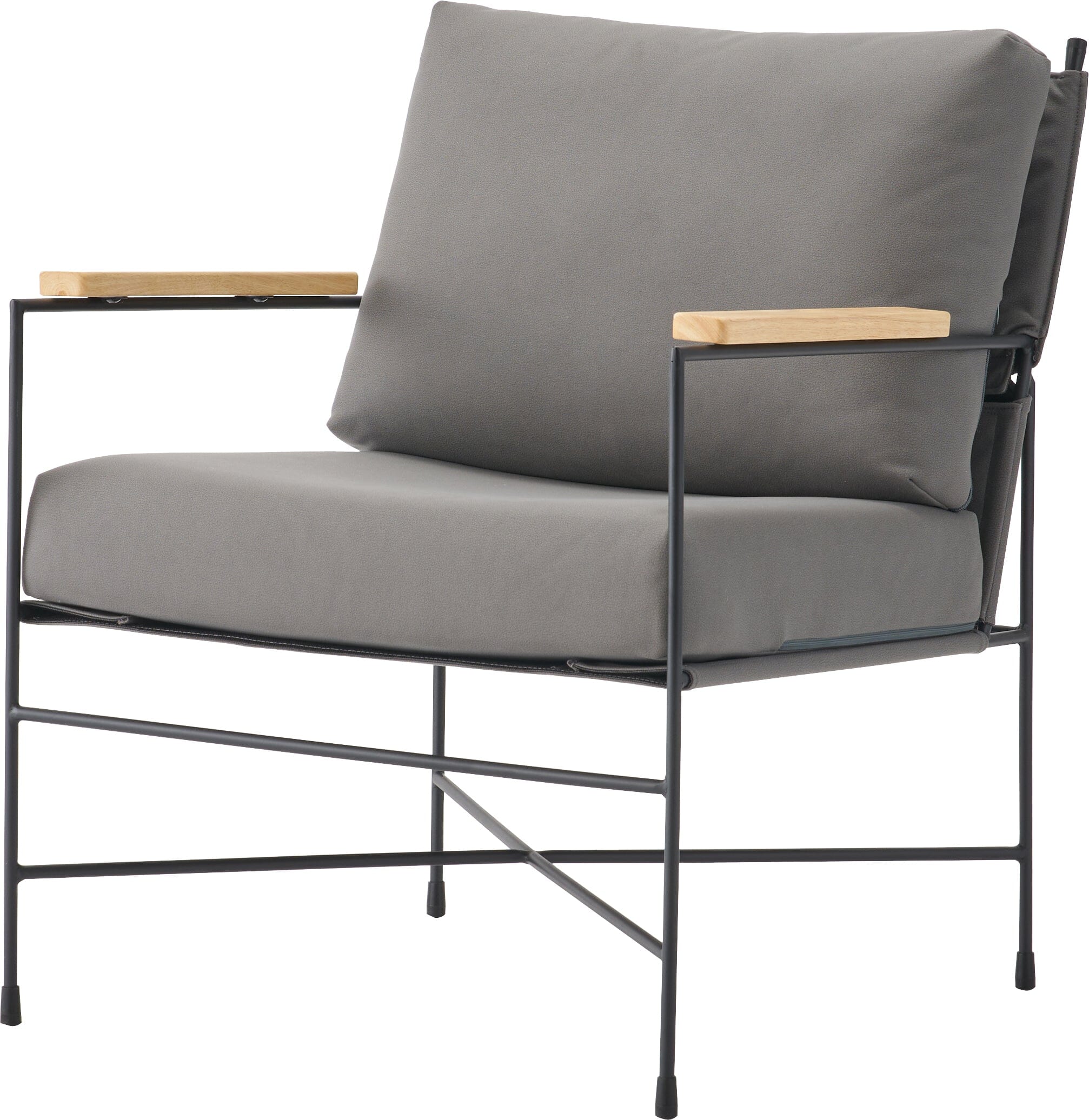 Fauteuil de salon rembourré gris