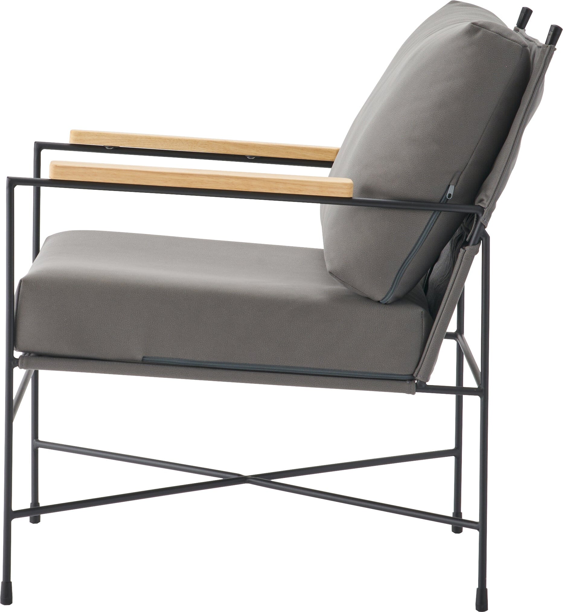 Fauteuil de salon rembourré gris