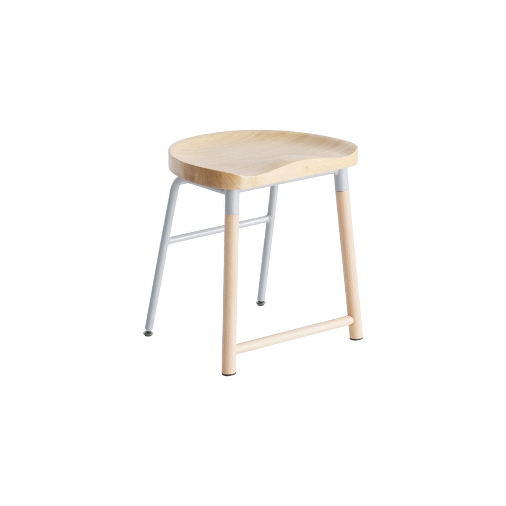 Tabouret bas rembourré gris