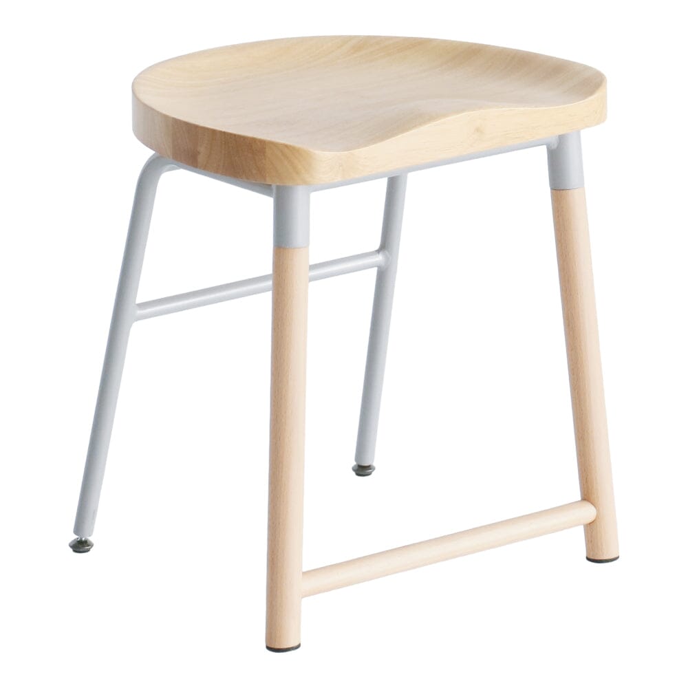 Tabouret bas rembourré gris