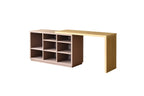 Bureau étagère mural en bois marron
