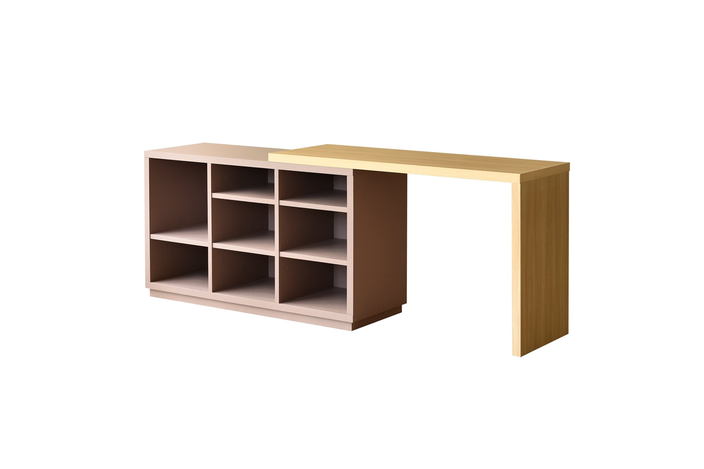Bureau étagère mural en bois marron
