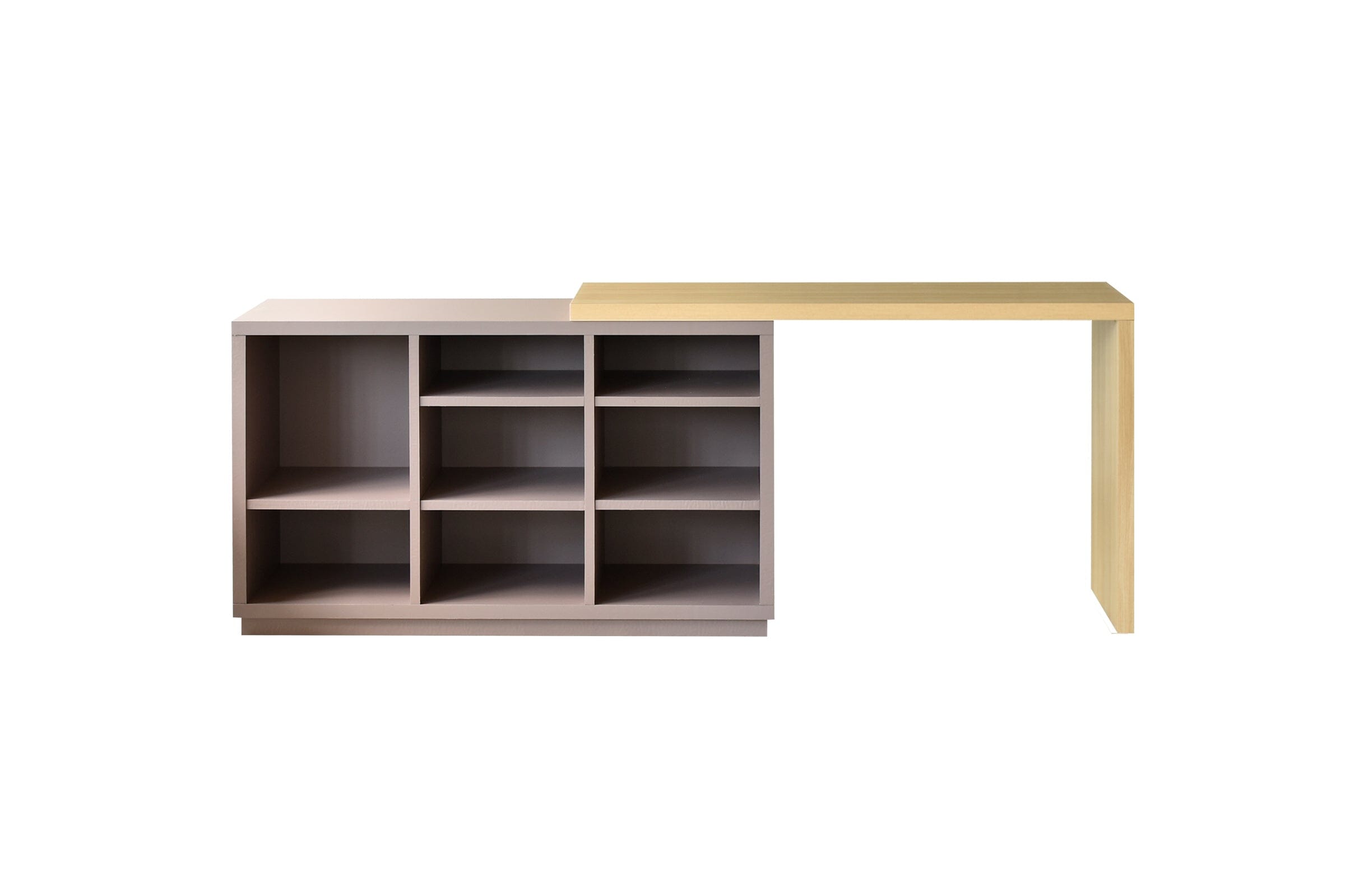 Bureau étagère mural en bois marron